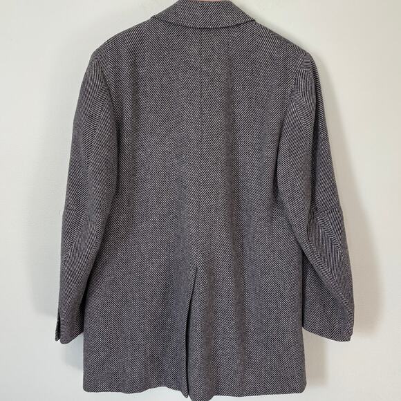 Canali Italian Herringbone Wool Coat Mens Size 36 52 - Picture 3 of 11